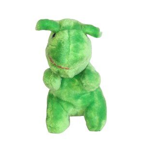 Vintage 1981 Sapari Limited Soft And Cuddly Green Dinosaur Plush Stuffed Toy 8"